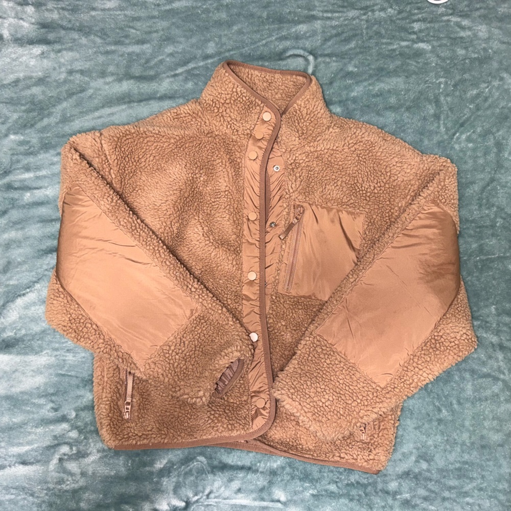 Fabletics Tan Sherpa Jacket